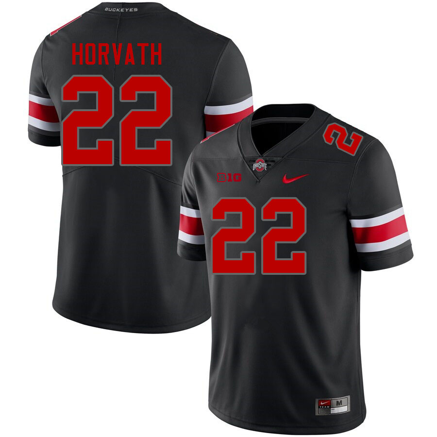 #22 Les Horvath Ohio State Buckeyes Jerseys Football Stitched-Blackout